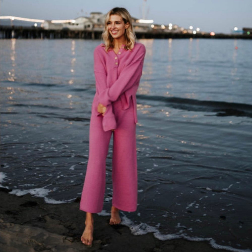 Clad & Cloth set like Free People Hailee set NWT sz Large pink color.